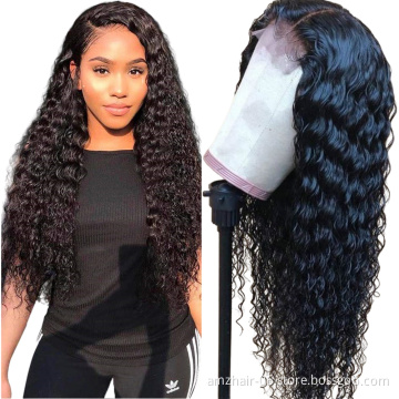 Cheap Mink Brazilian Cuticle Aligned  Pre Plucked Deep Wave 4X4 Lace Closure Wigs Human Virgin Unprocessed Hair for black women